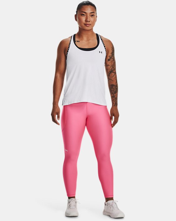 Damen HeatGear® Armour No-Slip Waistband Ankle-Leggings, Pink, pdpMainDesktop image number 2
